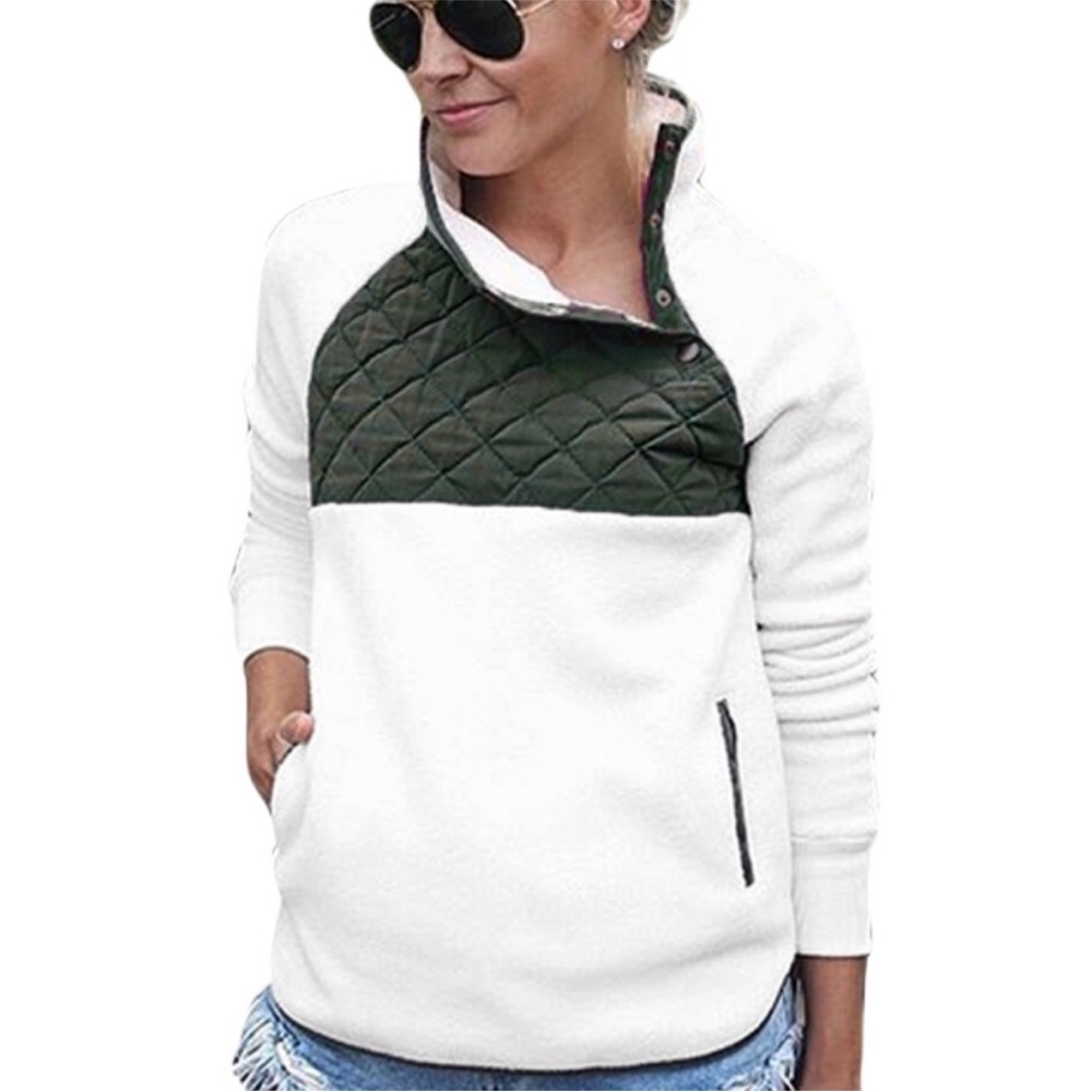 Super Soft Fleece Pullover with Quilted Accents NIP